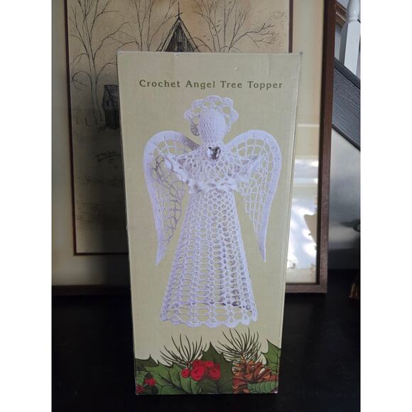 Cracker Barrel Crochet Angel Tree Topper 16" Christmas Holiday Decoration NIB - Picture 2 of 8